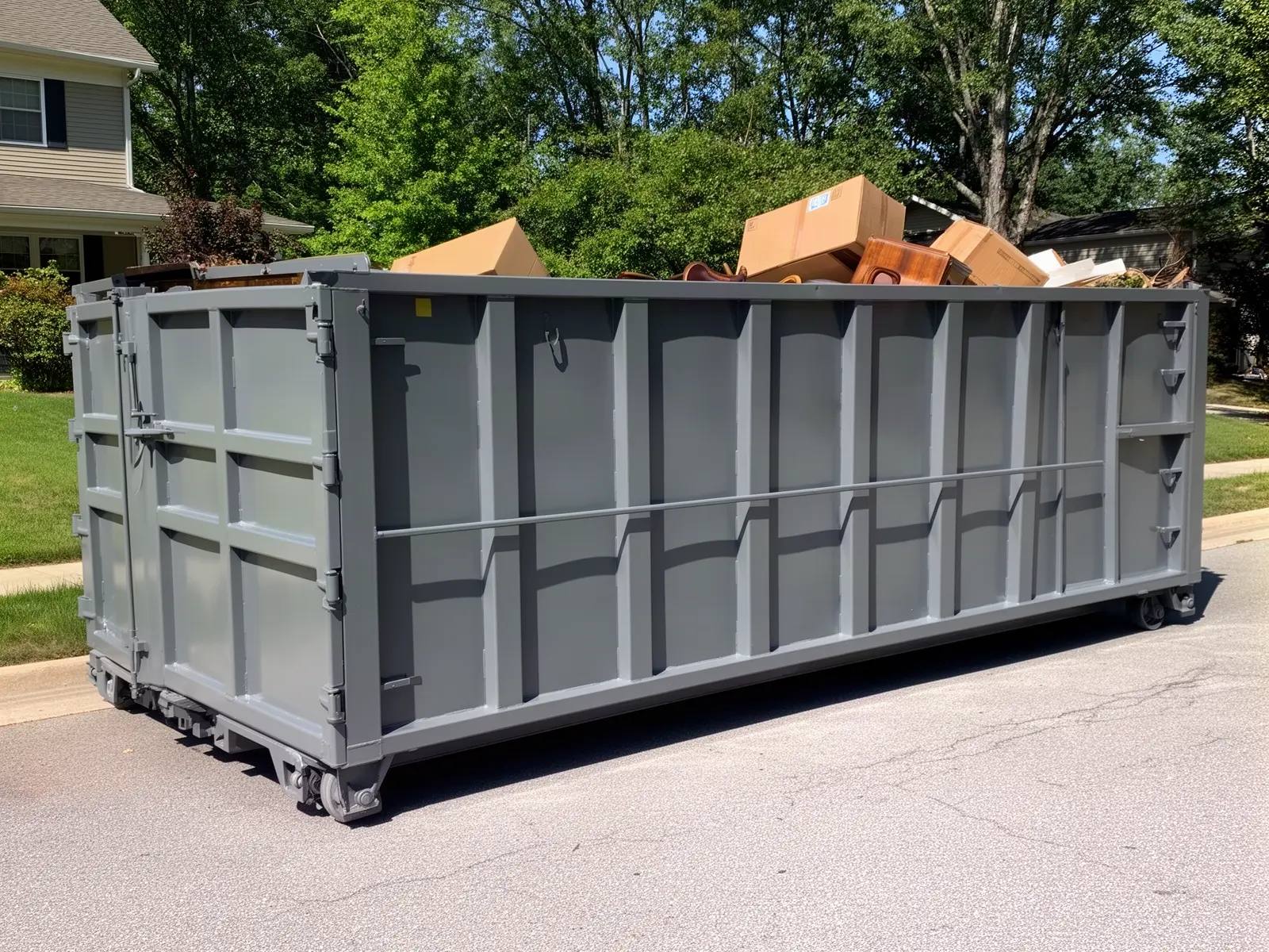 Roll-off dumpster from Don & Dan's Dumpster Rental in Evansville, IN